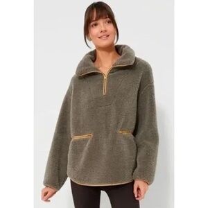 Tuckernuck olive Rhodes sterling Sherpa quarter zip jacket sweater